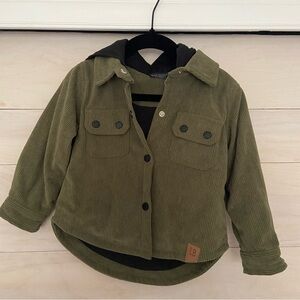 Little Bipsy green corduroy shacket 12-18